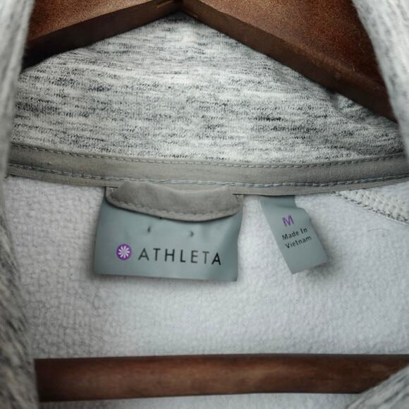 Athleta Stronger Workout Vest Sz M Heather Gray Knit Full Zip Sleeveless Jacket - Picture 3 of 14